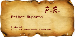 Priher Ruperta névjegykártya